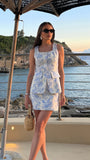 Floral Print Two Pieces Homecoming Dresses Causal Party HZ0307