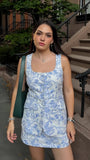 Floral Print Two Pieces Homecoming Dresses Causal Party HZ0307