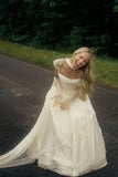 Fluffy White Pleated Wedding Dresses A-Line Bridal Dress, HZ0307