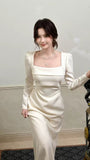 Formal Dress Ivory Mermaid Long Sleeves Party HZ0307