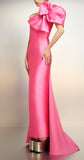 Pink Bow Shoulder Sheath Long Party HZ0307