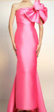 Pink Bow Shoulder Sheath Long Party HZ0307