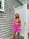 Fuchsia Hot Pink Chiffon Homecoming Dresses, HZ0307