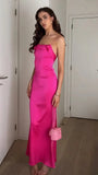 Fuchsia Ruffle Prom Dresses, Sexy Backless Mermaid Party Dress HZ0307