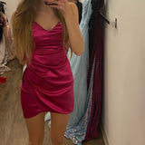 Fuchsia V-Neck Homecoming Dresses Short Graduation Dress, HZ0307