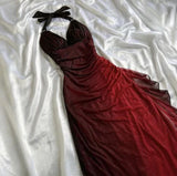 Glitter Black Red Chiffon Prom Dresses Senior Evening Party HZ0307