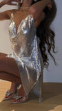 Glitter Silver Sequins Homecoming Dresses Sparkle Club Wear, HZ0307