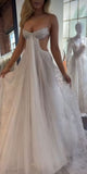 Glitter Spaghetti Straps Wedding Dress Sexy Bridal HZ0307