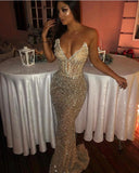 Glitter Strapless Sequins Beaded Mermaid Prom HZ0307