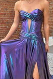 Glitter Sweetheart A-line Prom Dresses Sleeveless Evening Formal Dress With HZ0307