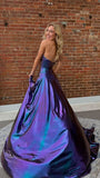 Glitter Sweetheart A-line Prom Dresses Sleeveless Evening Formal Dress With HZ0307