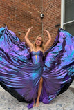 Glitter Sweetheart A-line Prom Dresses Sleeveless Evening Formal Dress With HZ0307
