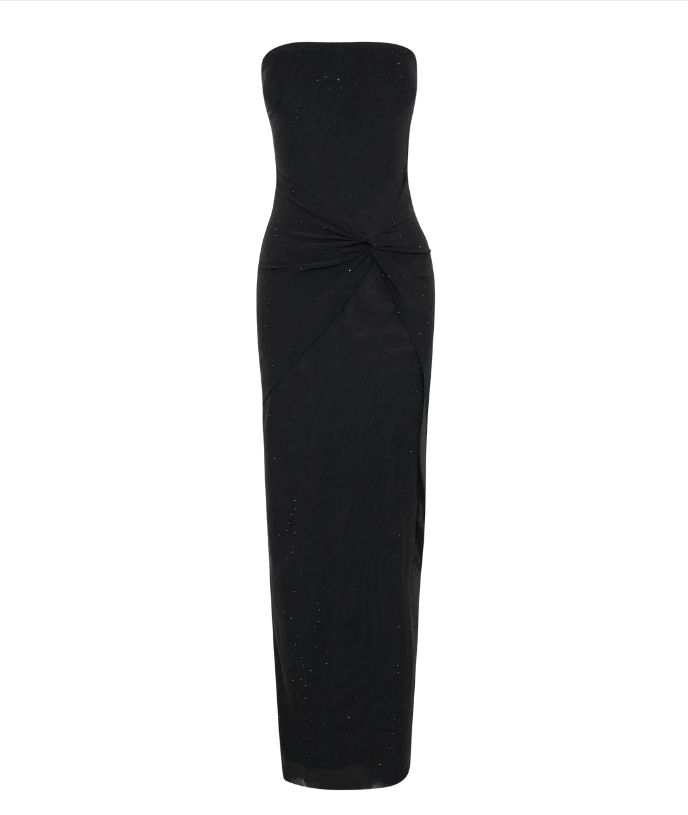 Glitter Black Sheath Prom Dress, Sexy See Through Party Dress, HZ0307