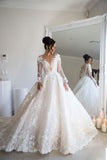 Gorgeous Long Sweetheart Tulle Lace A-line Wedding Dress with HZ0307