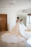 Gorgeous Long Sweetheart Tulle Lace A-line Wedding Dress with HZ0307