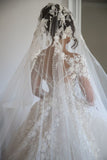 Gorgeous Long Sweetheart Tulle Lace A-line Wedding Dress with HZ0307