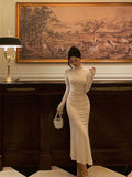 Gorgeous Mermaid High Neckline Ivory Date Night Dress Prom Dresses Birthday Outfits , HZ0307