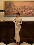 Gorgeous Mermaid High Neckline Ivory Date Night Dress Prom Dresses Birthday Outfits , HZ0307