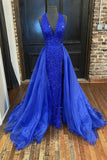LTP1188,Royal Blue Prom Dresses,Sheath Long Prom Dress,Organza Sash Evening HZ0307