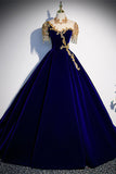 Gorgeous Dark Green A-line Long Formal Gown with Gold High HZ0307