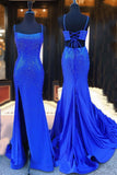 Gorgeous Mermaid Royal Blue Beaded Long Prom HZ0307
