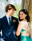 Green Bodycon Satin Homecoming Dresses, HZ0307