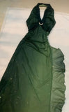 Green Halter Chiffon Prom Dresses Glitter Long Evening Party HZ0307