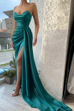 LaylaTailor Shop Illusion design blue satin prom dresses, sleeveless prom dresses HZ0307