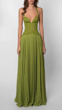 Green Sheath Rutched Long Prom Dresses Sexy Evening Formal HZ0307