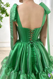 Green Sweetheart Organza Homecoming Dresses A-Line Party Gown, HZ0307