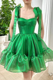 Green Sweetheart Organza Homecoming Dresses A-Line Party Gown, HZ0307
