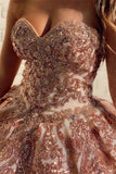 LTP0854,Glamorous champagne sweetheart sequins long prom gown,tulle evening dress,lace up back formal HZ0307