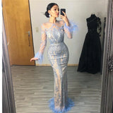 LTP1324,Light Blue Beaded Prom Evening Dresses Luxury Party HZ0307