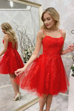LTP1157,Cute red homecoming dresses,lace mini tulle prom evening HZ0307