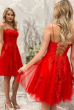 LTP1157,Cute red homecoming dresses,lace mini tulle prom evening HZ0307