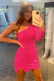 LTP1147,Sparkle one sleeves mini prom evening dresses short homecoming HZ0307