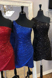 LTP1160,Sequins One Shoulder Bodycon Short Homecoming HZ0307