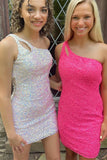 LTP1159,One Shoulder Sequins Bodycon Mini Dress with HZ0307