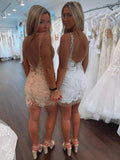 LTP1468,Romantic Lace V-neckline Short Shesth Homecoming HZ0307