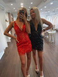 LTP1468,Romantic Lace V-neckline Short Shesth Homecoming HZ0307