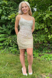 Cross Back Bodycon Sequin Homecoming HZ0307