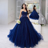 LTP1644,Blue Prom Dresses,Sweetheart Evening Ball Gown,Sleeveless Blue Sweet 16 HZ0307