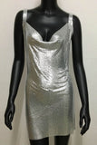 Halter Silver Gold Sequined Homecoming Dresses, HZ0307