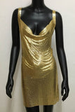 Halter Silver Gold Sequined Homecoming Dresses, HZ0307