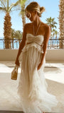Halter Ivory Lace Evening Prom Dress, HZ0307