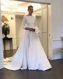 LTP1131,Classy white long sleeves wedding dresses,a-line white wedding bridal HZ0307