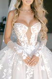 High Quality Applique Tulle White Bridal Wedding Dress, HZ0307