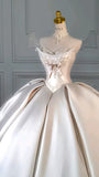 High Quality Appliques Wedding Dresses Vintage Sweetheart Lace Bridal Dress Strapless Ball HZ0307