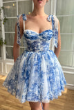 High Quality Chiffon Floral Print Homecoming Dresses, HZ0307