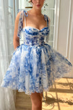 High Quality Chiffon Floral Print Homecoming Dresses, HZ0307